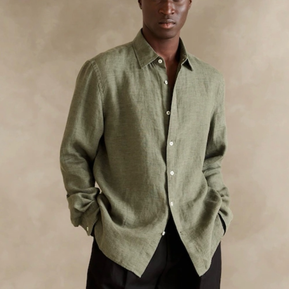 💥SOLD💥 BANANA REPUBLIC CASTELLO 100%LINEN SHIRT